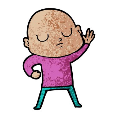 vektör çizim karikatür kel adam