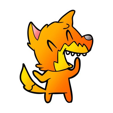 Tilki çizgi film karakteri vektör çizim