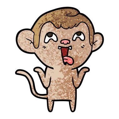 deli karikatür maymun vektör çizim
