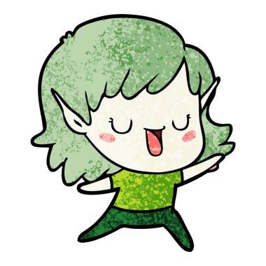 vektör çizim karikatür elf kızı