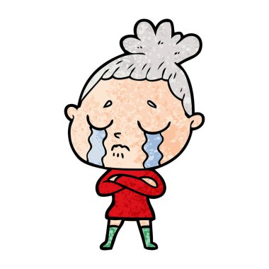 vektör çizim karikatür ağlayan kadın