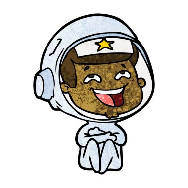 vektör çizim karikatür gülen astronot