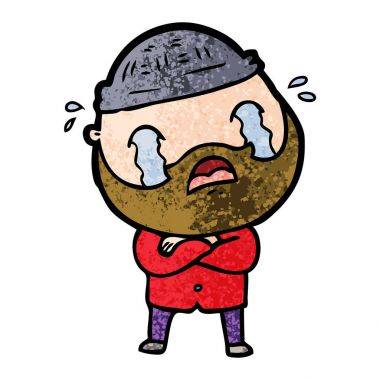 sakallı adam ağlıyor çizgi film