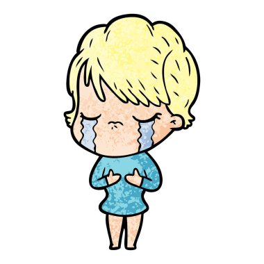 vektör çizim karikatür kadının ağladığını