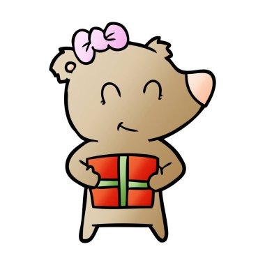 çizgi film chraracter hediye ile ayı