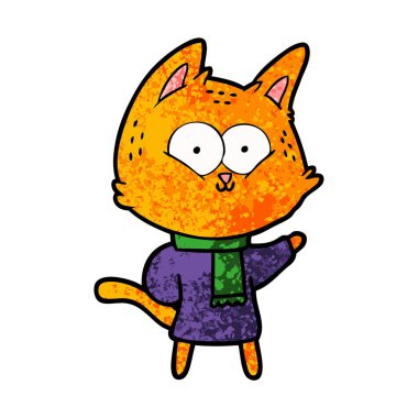 Çizgi film kedisinin vektör çizimi