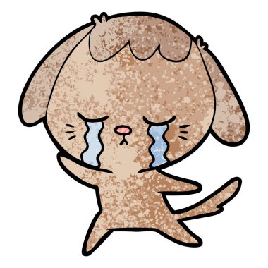 vektör çizim karikatür ağlayan köpek