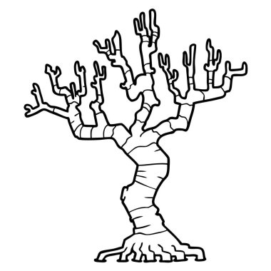 Çizgi film ağacının vektör çizimi