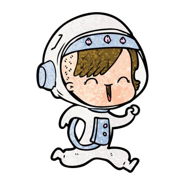 mutlu karikatür alan kız