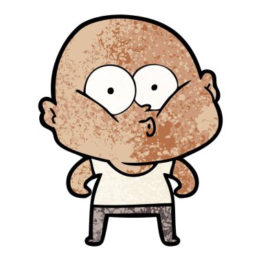 karikatür kel adam bakıyor