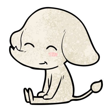 vektör çizim sevimli çizgi fil