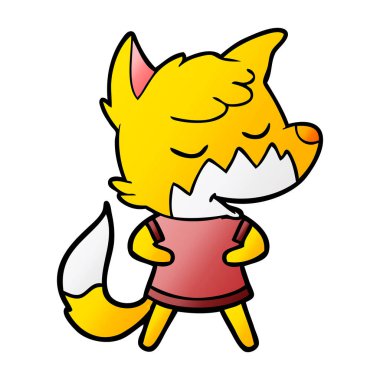 Tilki çizgi film karakteri vektör çizim