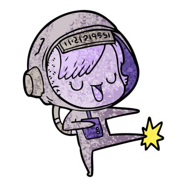 vektör çizim karikatür astronot kadın