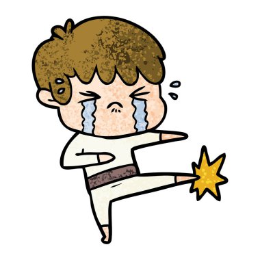 vektör çizim karikatür çocuk ağlıyor