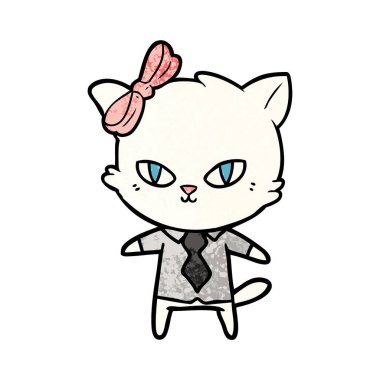 Çizgi film kedisinin vektör çizimi