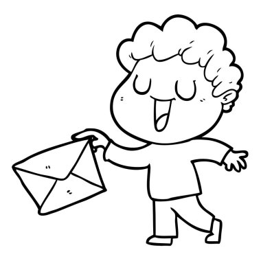 çizgi film adam ile mektup