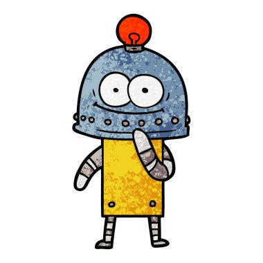 ampul ile mutlu karton robot