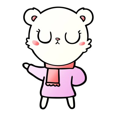 Kutup Ayısı Çizgi Filminin Vektör İllüstrasyonu