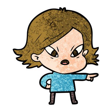 vektör çizim karikatür kadın vurguladı