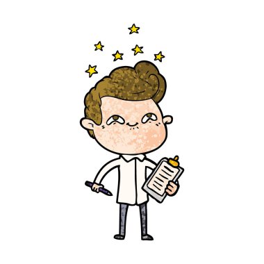 vektör çizim karikatür dostum heyecanlı