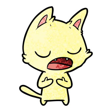 kedi karikatür konuşma vektör çizim