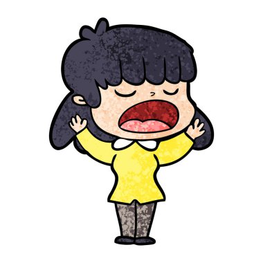 vektör çizim karikatür kadın söz