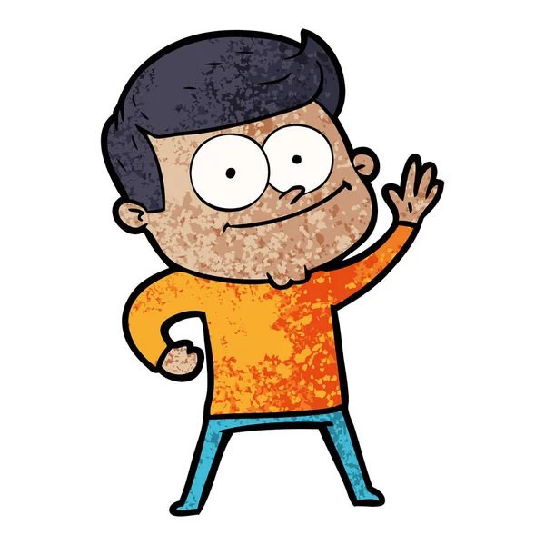 Vector Ilustración Dibujos Animados Hombre Feliz — Vector de stock