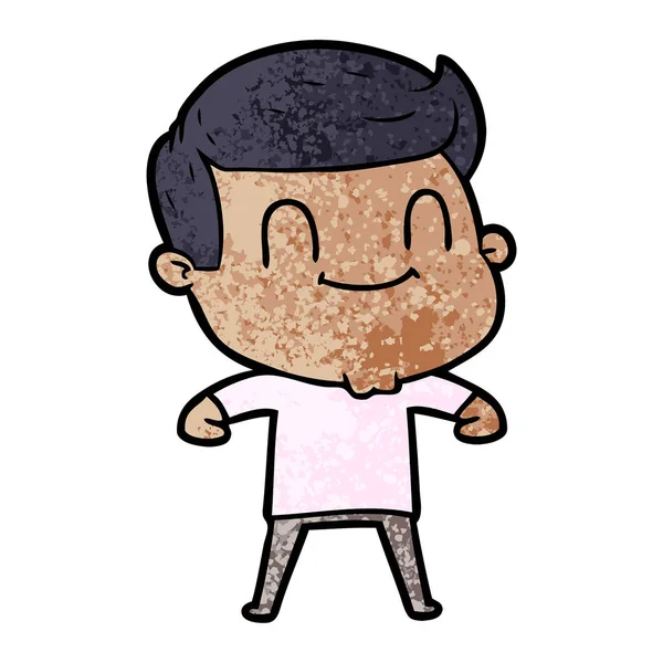 Vector Ilustración Dibujos Animados Hombre Amigable — Vector de stock