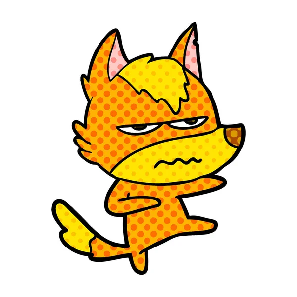 怒った狐漫画のキャラクター — ストックベクタ