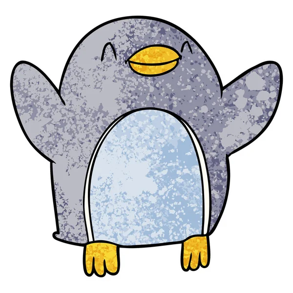 Tecknad Pingvin Hoppar Glädje — Stock vektor