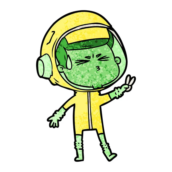 Vektorillustration Tecknade Betonade Astronaut — Stock vektor