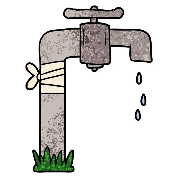 Cartoon Oude Waterkraan — Stockvector