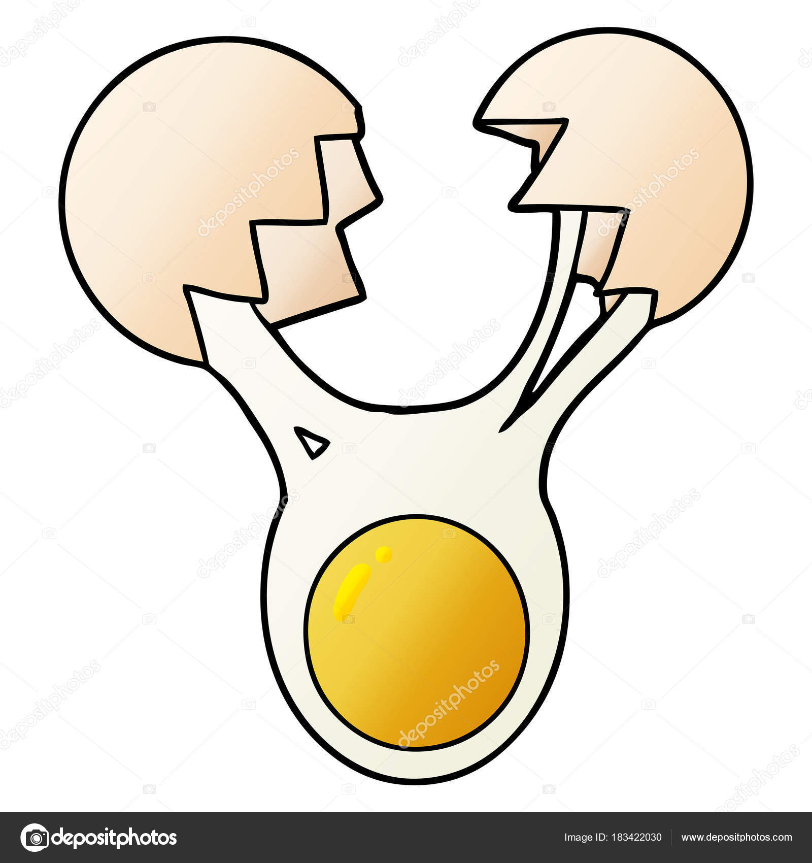 ベクトル漫画のひびの入った卵のイラスト ストックベクター