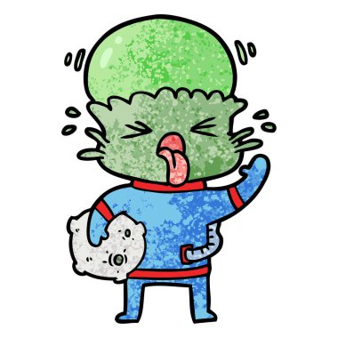 garip karikatür uzaylı vektör çizim