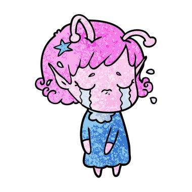 ağlayan uzaylı kız çizgi film