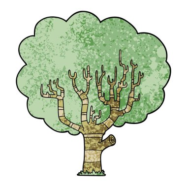 Çizgi film ağacının vektör çizimi