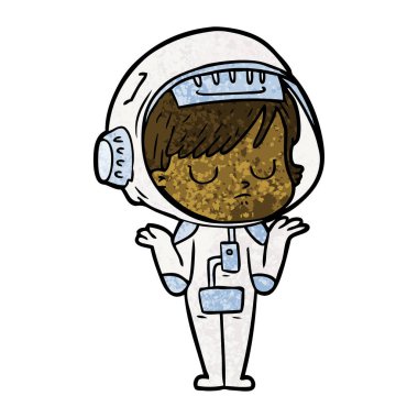 vektör çizim karikatür astronot kadın