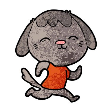 vektör çizim mutlu karikatür köpek