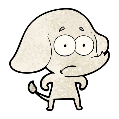 vektör çizim karikatür emin fil