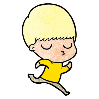 vektör çizim karikatür sakin çocuk