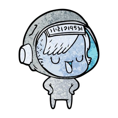 vektör çizim karikatür astronot kadın