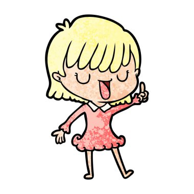 Çizgi filmdeki kadının vektör çizimi