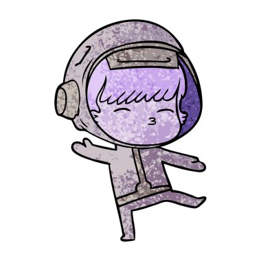 vektör çizim karikatür meraklı astronot