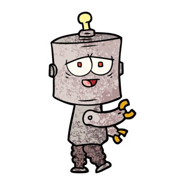 Çizgi film robotunun vektör çizimi 