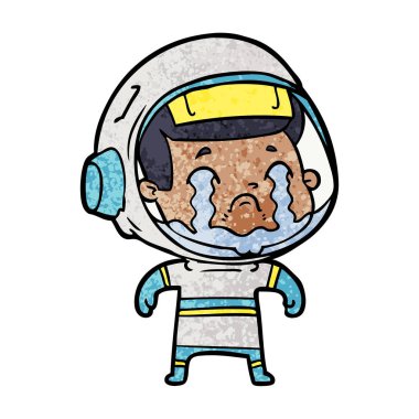 vektör çizim karikatür ağlayan astronot