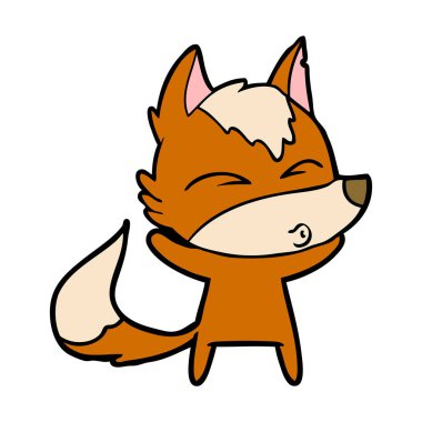 Tilki çizgi film karakteri vektör çizim