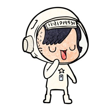 vektör çizim karikatür astronot kadın