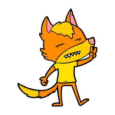 Tilki çizgi film karakteri vektör çizim