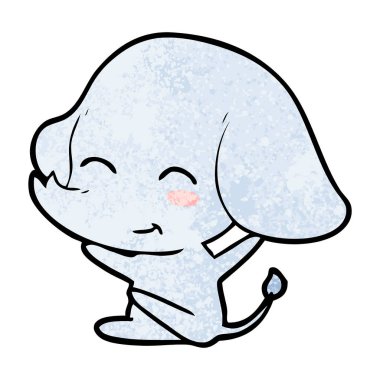 vektör çizim sevimli çizgi fil