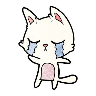 vektör çizim karikatür kedi ağlama